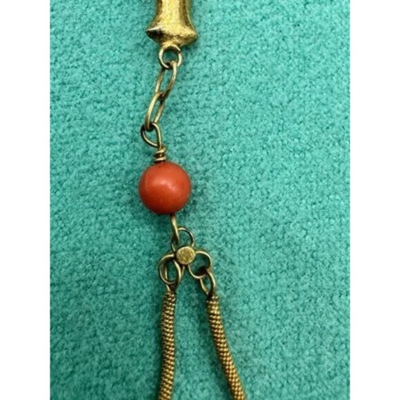 Vintage Sterling Silver Chinese Coral Enamel Filigree Dragon Pin Brooch - Picture 8 of 8